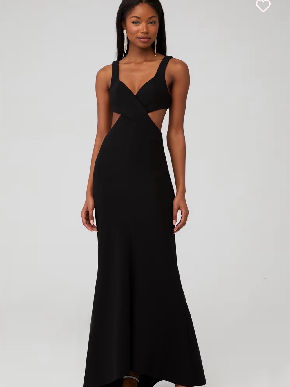 Black Cutout Maxi Dress with V-Neck